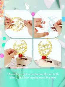 10 pièces Décorations de gâteau Toppers de gâteau d'anniversaire Grands cupcakes Décoration de gâteau de mariage Insertion de gâteau Décoration de fête