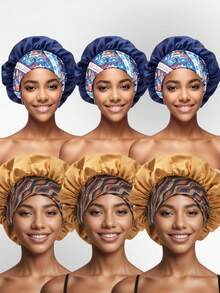 Set de 6 gorros para dormir, incluye gorro de seda para dormir, gorro para dormir de 7 días, gorro rizado para dormir, gorro de satén para dormir, diadema de gorro casual cómodo para dormir para mujeres - Multicolor (6 piezas) - Ver 18