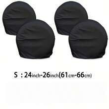 4pcs Tire Covers - Wheel Protectors For Trucks, SUVs, Trailers, Cars, Campers, RVs, Universal Fit For 24-32 Inch Tires, Black Wheel & Tire Covers, UV/Dust/Rain/Snow Resistant
