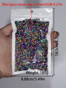 10/20/50/80/120/180g elektroplattierte bunte Mini-Glassteine, ca. 2-7mm Durchmesser, Wohnaccessoires, geeignet zum Dekorieren von Möbeln, Weihnachtsartikeln
