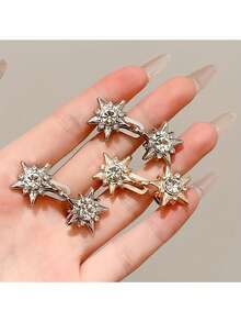 Zestaw 1/4 klipsów w kształcie gwiazdek, odpinany pasek w talii bez szycia, regulowany pasek, odpowiedni na zakupy i wyjścia, idealny do luźnych spodni i spódnic, dodatek do luźnych spodni