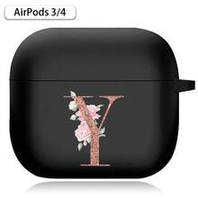 Earphone Case For Airpods (1st / 2nd / 3/4rd Generation) / Airpods Pro /Pro 2 Printed Gold Letters Soft Silicone Wireless BT Headphones Charging Box Protective Cover