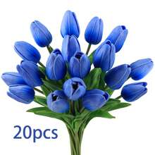1/3/10/20 Pcs Blue Tulips, High-Quality Artificial Flowers, Realistic Touch Tulip Bouquets, Perfect For Weddings, Rooms, Homes, Hotels, Parties, Valentine's Day, Christmas, And Other Occasions, And Perfect For Gifts And New Year's Gifts.