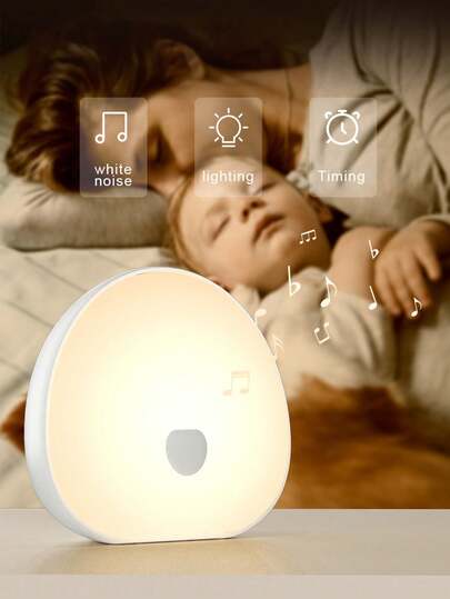 Rechargeable White Noise Sleep Machine – Baby Soother With Touch Control 7-Color Night Light For Nursing & Sleeping, White Noise Machine With Night Light, Baby White Noise Machine