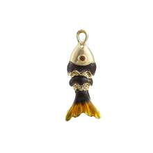 1pc Fashionable Colorful Enamel 3D Swinging Fish Pendant, Versatile DIY Bracelet, Necklace, Earring, Bag Charm Accessory