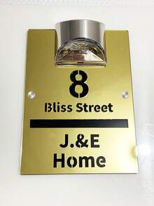 Solar Powered House Number Plaque - Automatically Lights Up At Dusk. Elegant Gold Appearance, Energy-Efficient And . Perfect For Home Decor Or Gift To Loved Ones. - Multicolor - View 37