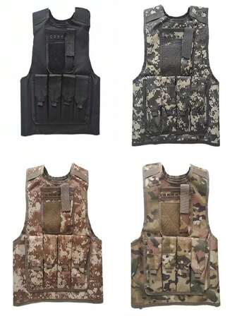 1pc Outdoor Vest, CS Equipment, Chicken Eating Game Vest, Men's And Women's Level Three Armor, Breathable Equipment, Training Vest, With Pockets At The Back That Can Hold Water Bags And Other Equipment