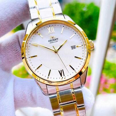  Orient Men's Mechanical Watch, Classic Watch Series RA-AC0013S10D, White Dial, Stainless Steel Material, Business, Daily Wear