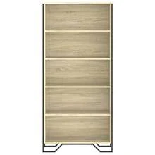 Libreria Larryhot Sonoma Oak 80x31x169 cm Legno ingegnerizzato, resistente e durevole, facile da montare, stile decorativo, adattA, Per riporre soprammobili, statuette, libri, piccoli oggetti, ecc. - Castano - Visualizzare 4