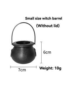 1pc-6pcs Halloween Witch Pumpkin Lantern, Black Flame Candy Bucket, Ghost Bucket, Pumpkin Bucket, Performance Decoration Props