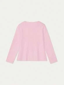 FOR BEAUTY 女士新款针织开衫，适合春、秋、冬三季穿着，休闲简约风格，圆领长袖，金属纽扣设计，优雅纯色毛衣，情人节约会之选 - 粉紅 - 查看 5