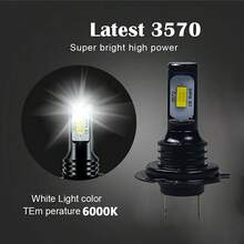 2 个 H7 LED 汽车前照灯灯泡 - 远光灯或近光灯，12V/24V，6000K 白色，适用于雾灯、日间行车灯！ - 2個 - 查看 5