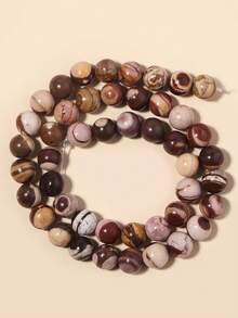 Cuentas de piedras naturales, cuentas sueltas de obsidiana, jade birmano, ojo de tigre, redondas y lisas, piedras preciosas de curación de energía para hacer joyas, pulseras y collares DIY