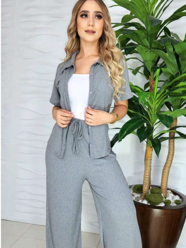 ✨ ¡Nuevo conjunto de 2 piezas que te encantará! ✨ Look fresco, cómodo y con mucho estilo - Gris - Añade 3