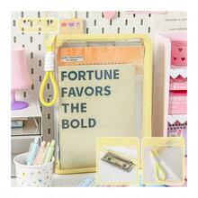 1 件马卡龙透明 A4 文件夹，大容量可容纳课本，拉链封口储物袋，学生手持加厚防水文件整理器，返校文具