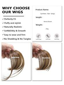 Children's Clip-On Bangs Wig With Sideburns, Heat-Resistant Fiber Invisible Air Bangs Extension, 3-Second Invisible, Suitable For Daily, Festival, Party Wear (Black/Brown/Light Brown)