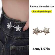 Zestaw 1/4 klipsów w kształcie gwiazdek, odpinany pasek w talii bez szycia, regulowany pasek, odpowiedni na zakupy i wyjścia, idealny do luźnych spodni i spódnic, dodatek do luźnych spodni