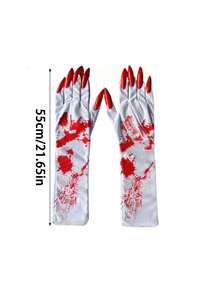 Blood-Stained White Socks, Halloween Bloody Socks, Halloween Women's Stockings, Over-The-Knee Socks, White Blood-Stained Bloody Socks, Horror Costume, Halloween Party Costume, Accessories For Cheerleader, Nurse, Doctor Role Play, Suitable For Zombie Bride, Schoolgirl, Nurse, Zombie Cheerleader Halloween Costumes. - Multicolor - View 17