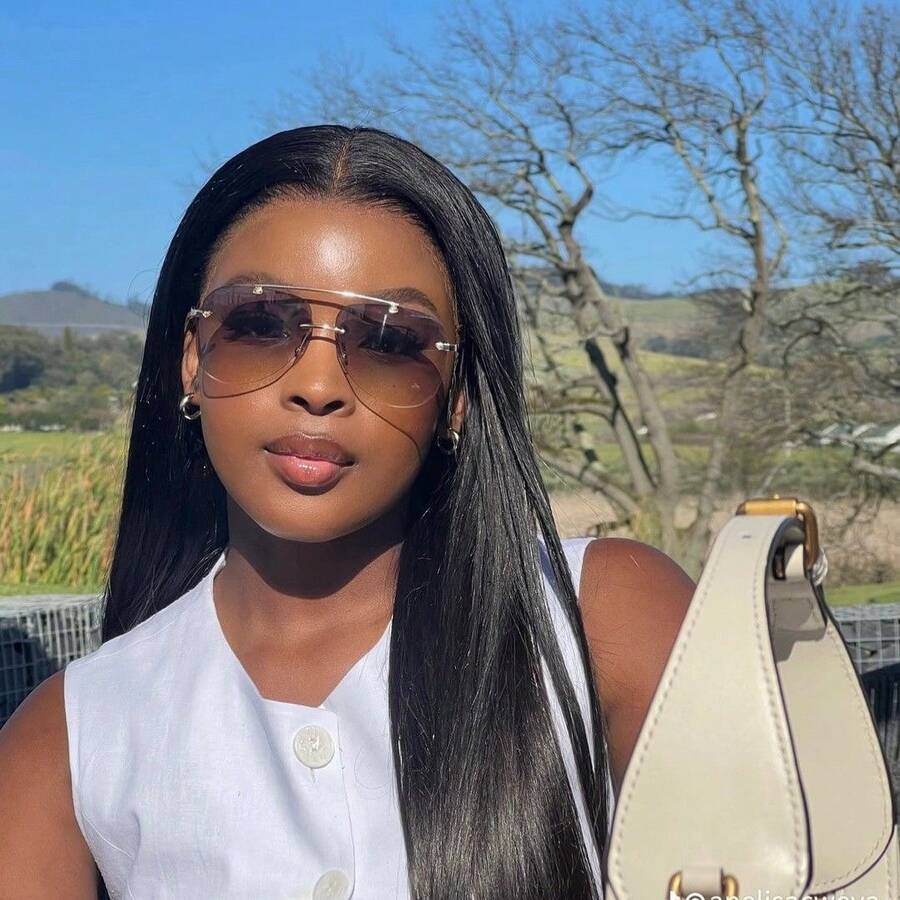 一副金属双梁眼镜，蟾蜍眼镜，无框个性时尚眼镜，百搭优雅休闲女式眼镜，适合日常佩戴、街头摄影、度假旅行、夏季海滩配饰、女士配饰、返校季