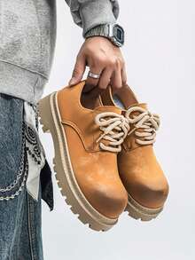 Men's Derby Shoes,Zapatos De Vestir, Formal Shoes, Fashionable Casual Retro Workwear Shoes, Office Shoes Suitable For Campus, Holidays, And Daily Versatile In All Seasons - 棕色 - 查看 9