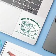 Adesivo engraçado para escritório - Nenhum dos seus e-mails está me encontrando bem - Adesivo de humor sarcástico para laptop, mesa e garrafa de água - Design de meme de gato para trabalhadores remotos e funcionários de escritório (vinil, 3 polegadas)