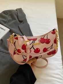 1pc Women's Solid Color PU Shoulder Bag, Versatile Underarm Bag For Work Commute, Adjustable Strap Crossbody Bag