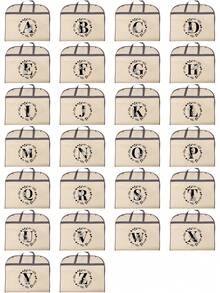 1个防尘衣物袋，防水衣物保护套，时尚26字母印花西装连衣裙衣物收纳袋，悬挂式衣柜整理袋，适用于学校、办公室、家庭、旅行、打包、收纳、返校季