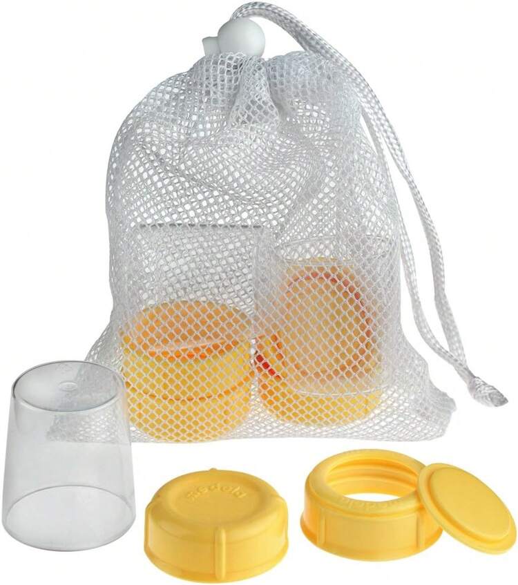 medela| Piezas de Repuesto para Botellas / Biberones Medela| Contiene: 1 bolsa de malla, 3 juegos de tapas - 1 - Añade 4