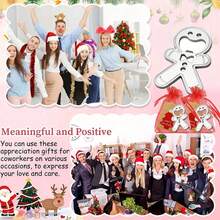 15 pièces/set Ensemble cadeau ouvre-bouteille bonhomme en pain d'épices de Noël - Design de dessin animé mignon, en acier inoxydable, métal, ouvre-bouteille manuel, comprenant 5 pièces d'ouvre-bouteilles bonhomme en pain d'épices, 5 pièces de cartes sapin de Noël, 5 pièces de sacs en laine flocon de neige rouge. Parfait pour la cuisine, les fêtes et les cadeaux de Noël, accessoires ludiques, détails raffinés, accessoires de fête