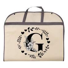 1个防尘衣物袋，防水衣物保护套，时尚26字母印花西装连衣裙衣物收纳袋，悬挂式衣柜整理袋，适用于学校、办公室、家庭、旅行、打包、收纳、返校季