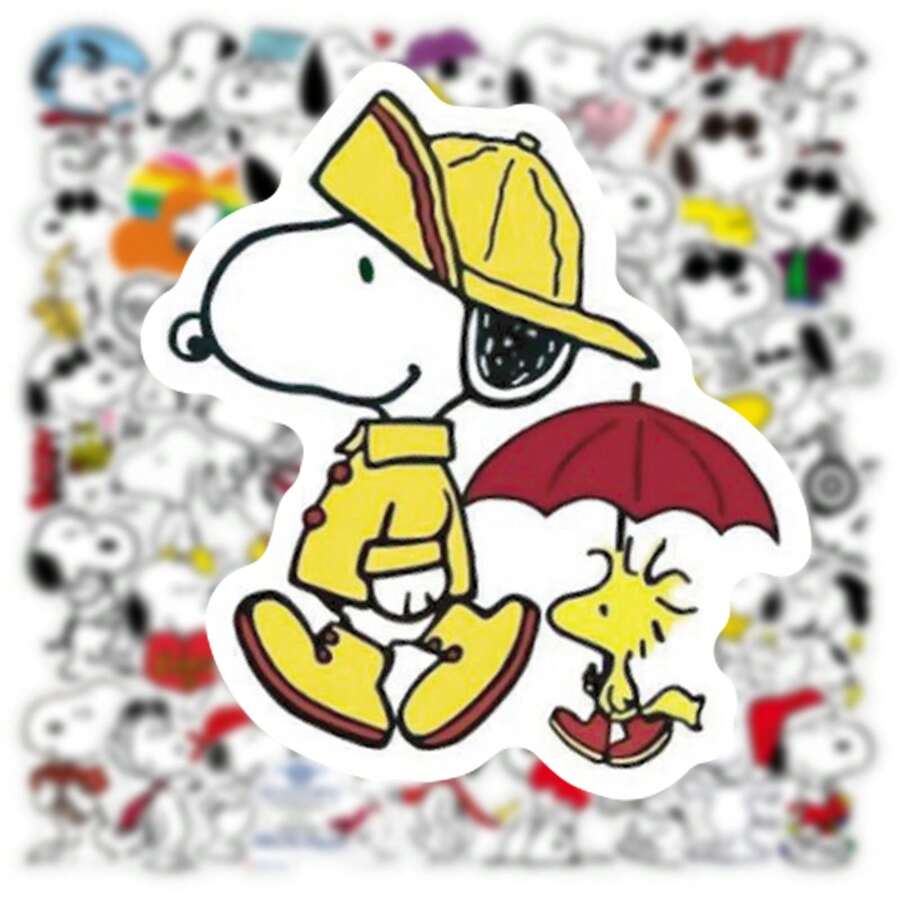 50 Pcs Dog Stickers, Snoopy Graffiti Stickers, Water Bottles, Suitcases, Laptops, Hand Accounts, Waterproof Stickers