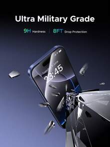 UGREEN 2pcs Phone Screen Protector Tempered Glass Black Edge Compatible With IPhone 17 Air Pro Max