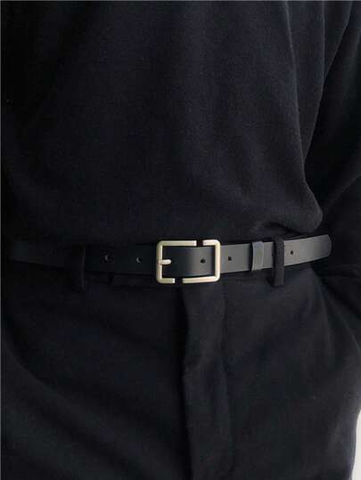 حزام جلد رفيع بطراز كوري للرجال الشباب، هدية مثالية للصديق أو الزوج