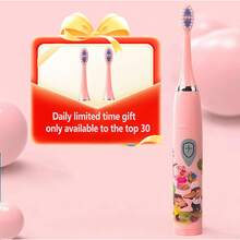 Electric Toothbrush, Smart Cartoon Soft Bristle Toothbrush With Replacement Brush Heads