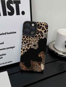 1pc Fashionable Leopard Print S Letter & Leopard Mouth Lip Element Classic Anti-Drop Soft TPU Phone Case Compatible With Apple And - متعدد الألوان - مشاهدة 3