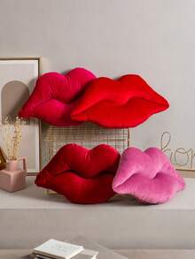 1 pieza Almohada con forma de labios, cojín suave y suave con forma de labios de terciopelo, incluye relleno, adecuado para camas de dormitorio, sofás de sala de estar, uso al aire libre, etc., decoración diaria, boda, fiesta, Navidad, Halloween. - Multicolor - Ver 12