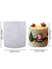 1个圣诞蜡烛模具 - 圣诞老人、姜饼人、礼物 - 柔韧易脱模的硅胶蜡烛制作模具，适用于DIY节日装饰、餐桌摆件、礼品 - 兼容石蜡、大豆蜡、凝胶蜡 - 节日手工模具，季节性家居装饰，节日主题设计，可重复使用的手工工具，家居装饰师圣诞装饰房间装饰，圣诞礼物 - 白色 - 查看 8