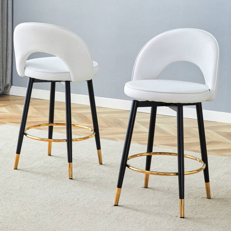 Folding Chairs - White+Black + Metal + PU Leather + Set Of 2 - View 1