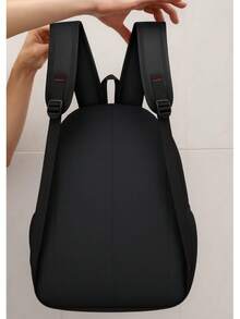 Mochila Nylon Impermeável Leve Resistente Design Moderno Espaçosa Cabe Notebook Tênis Roupa Conforto Estilo Top Masculina Feminina Trabalho Faculdade Escola Academia Treino Grande Viagem Versátil Compartimentos e bolsos Estilo Universitário Escritório Moda casual - Preto - Visão 5