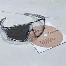 半副超大休闲PC眼镜，装饰镜片，适合日常休闲佩戴 - 變色灰 - 查看 2