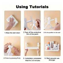 1 Modern Plastic Wall Mounted Shelf With Humanoid Pattern, Suitable For Kitchen Or Bathroom Storage, Shelf 1 Cute White Statue Wall Mounted Storage Shelf - No Drilling Required, Perfect For Bathroom And Kitchen Organization, Cosmetics Shelf, Room Decoration, Stylish And Practical Design, Bathroom Storage And Organizer Back To School