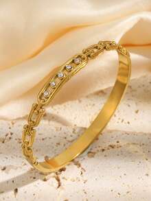 1 pieza de pulsera de acero inoxidable con engranaje y diseño de moda, joyería adecuada para hombres y mujeres para uso diario, festivales de música y fiestas