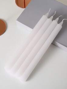 12pcs/4pcs Household Emergency Red And White Candles Classic Romantic Wedding Candlelight Dinner Smokeless Long Stem Candlestick Candle