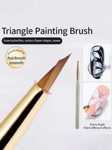 5/3/2 件套美甲刷检查器、指甲线刷、三角形美甲刷（适用于法式线条、网状、花朵、蝴蝶、三角形绘画）、18 毫米细线绘画刷、UV 凝胶 DIY 美甲工具 - 彩色 - 查看 7