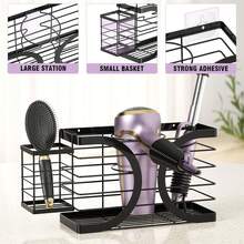 GOOVILLA Hair Dryer Holder - With Dedicated Space For Hair Dryer, Hair Tool Organizer Rack, Holds Curling Irons & Combs - 黑色 - 查看 2