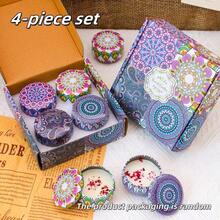 4 paquetes de velas perfumadas sin humo con caja colorida, tiempo de quemado prolongado y fragancia rica - regalo de Navidad para familiares y amigos