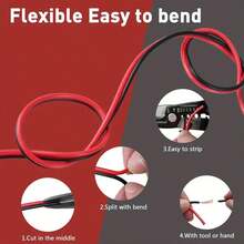 14Gauge 16.4FT/30FT/50FT/100FT Electrical Wire Cable 2 Conductors Red Black Cable Hookup LED Lighting Strips Flexible Wire Extension Cord 14AWG Copper Clad Aluminum Copper Wire 12V/24V DC 5M/9.2M/15.3M/30.5M