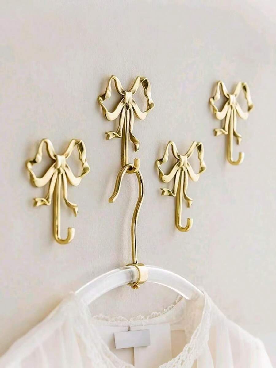 Móc treo tường nơ vàng, móc treo nơ vàng, móc treo tường nơ bằng đồng thau, móc treo cửa, móc treo khăn, móc treo áo khoác bằng đồng thau, móc trang trí cho đám cưới, phòng tắm, phòng khách, trang trí nhà bếp, móc treo tường bằng kim loại đồng thau cho phòng khách phòng tắm - Nhiều màu - Xem 1