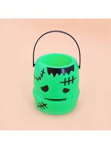 1pc-6pcs Halloween Witch Pumpkin Lantern, Black Flame Candy Bucket, Ghost Bucket, Pumpkin Bucket, Performance Decoration Props