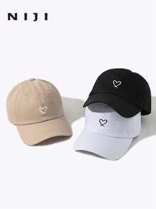 3pcs/Set Adjustable Women Heart Pattern Baseball Cap, Suitable For Daily Life And Outdoor Sports Valentines - Multicolor - View 7